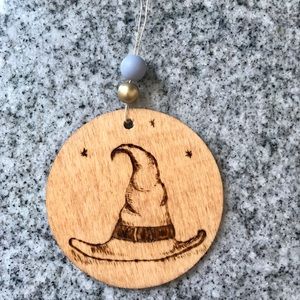 Witches Hat Wood burnt Ornament